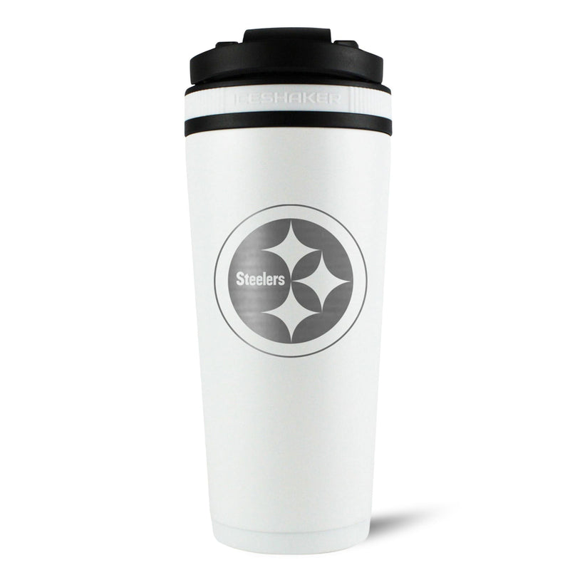 Load image into Gallery viewer, Officially Licensed Pittsburgh Steelers 26oz Ice Shaker - White