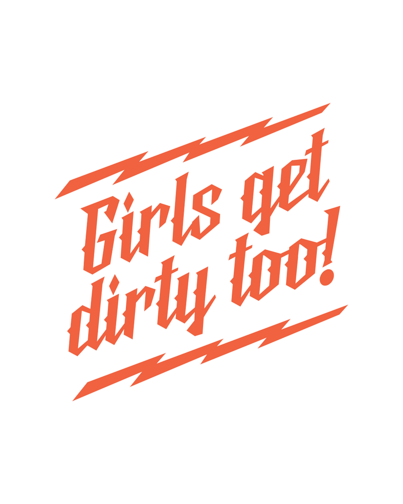 Load image into Gallery viewer, Girls Get Dirty Too! Lightning Decal 6" x 6"