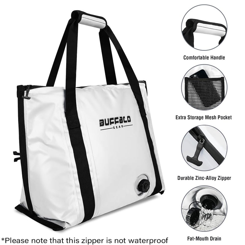 Load image into Gallery viewer, 27QT Insulated Fish Cooler Bag, Flat Bottom