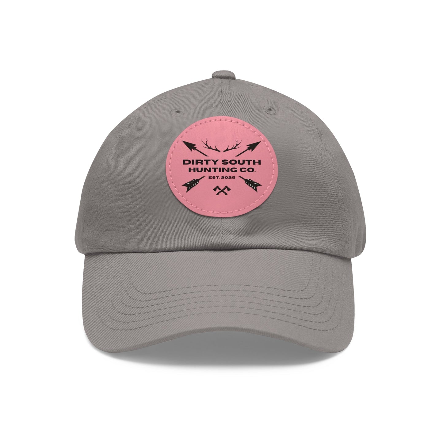 Stylish Dad Hat with Leather Patch, Casual Cap for Hunting Enthusiasts, Gift for Father's Day, Outdoor Adventure Gear, Trendy Dad Apparel