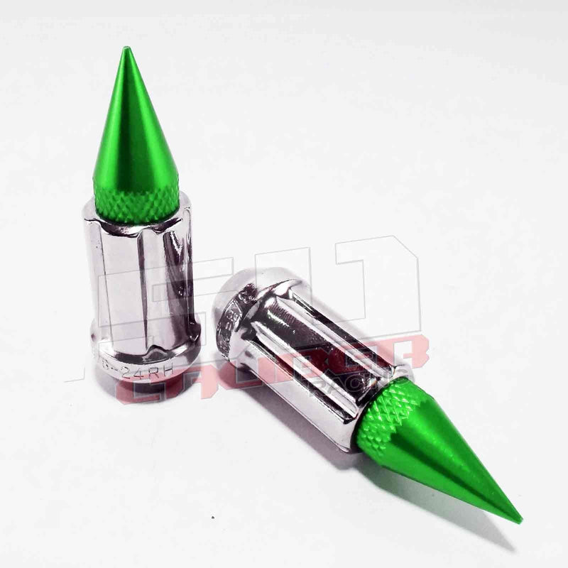 Load image into Gallery viewer, 12 x 1.5 mm Chrome Spiked Lug Nuts Anodized - 16 Pack