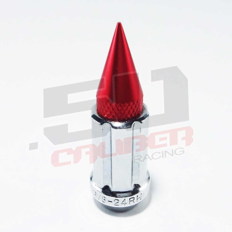 Load image into Gallery viewer, 12 x 1.5 mm Chrome Spiked Lug Nuts Anodized - 16 Pack