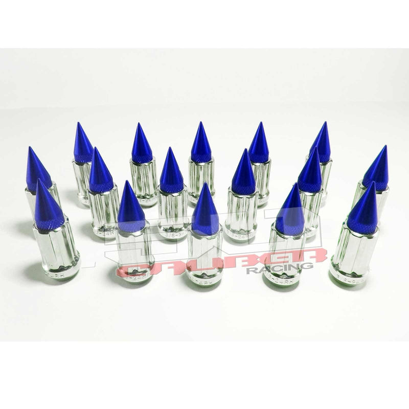 Load image into Gallery viewer, 3/8 x 24 Chrome Spiked Lug Nuts Anodized - 16 Pack