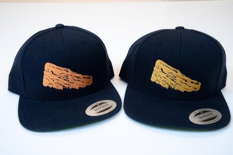 Load image into Gallery viewer, Red Rocks Navy Embroidered Hat Gold & Bronze