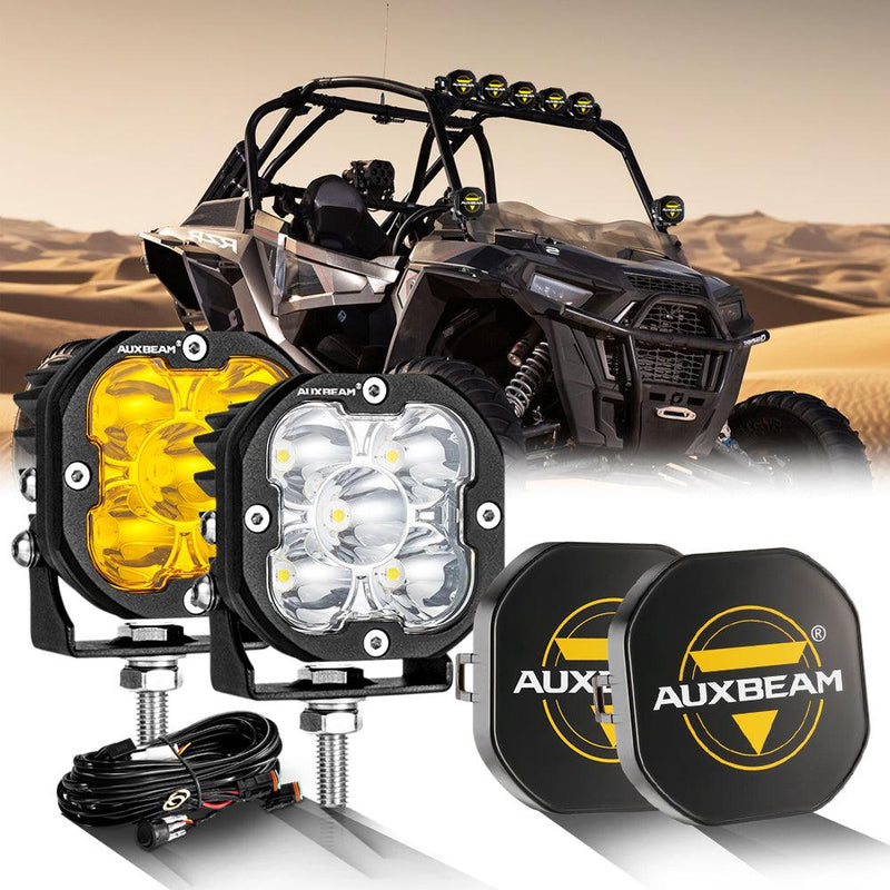 Load image into Gallery viewer, 3 Inch 80W 9600LM LED Pods Lights White&Amber for ATV UTV SIDE BY SIDE 4X4
