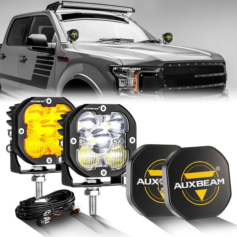 Load image into Gallery viewer, 3 Inch 80W 9600LM LED Pods Lights White&Amber for FORD