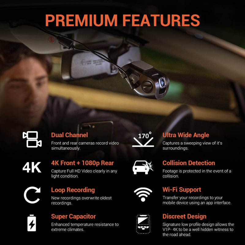 Load image into Gallery viewer, Rexing V1P 4K Dual Channel Dash Cam 4K+1080p with Wi-Fi