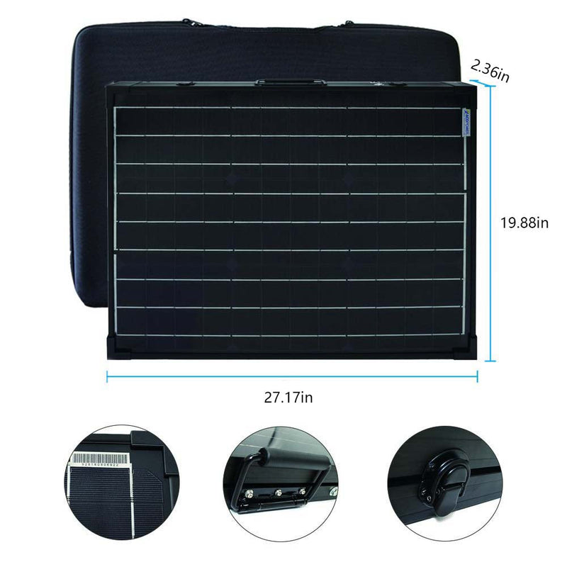 Load image into Gallery viewer, ACOPower 100w 12v Portable Solar Panel kit, Foldable Mono Suitcase, proteusX Waterproof 20A Charge Controller
