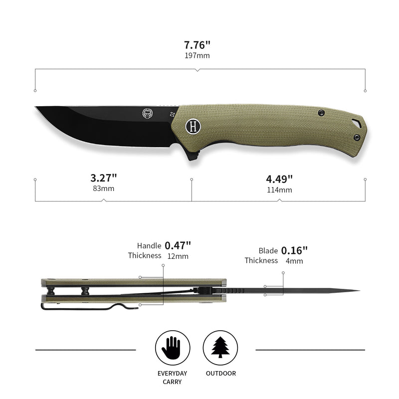 Load image into Gallery viewer, The Pathfinder Folding Pocket Knife Giftset for Men and Women (Green and Silver)
