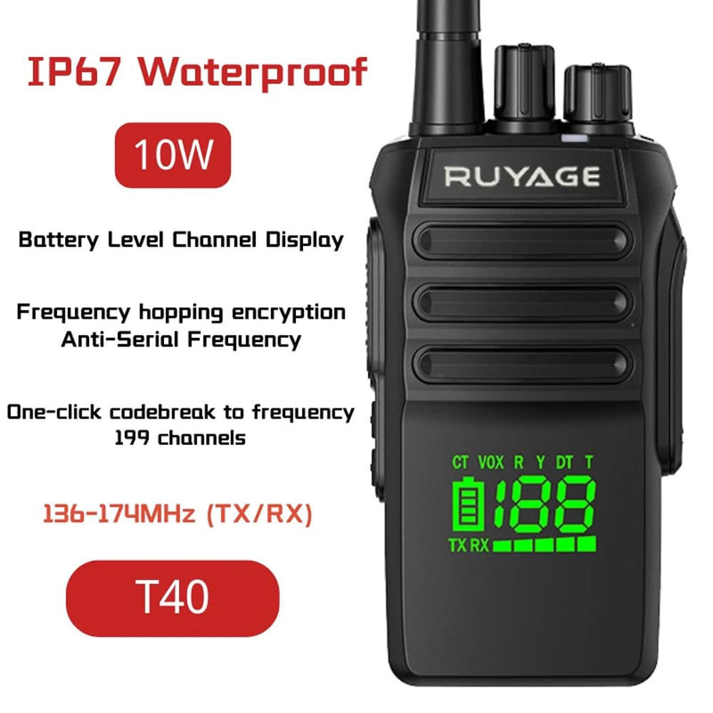 Load image into Gallery viewer, Ruyage T40 IP67 Waterproof Rugged Long Range Two Way Radio Walkie Talkie