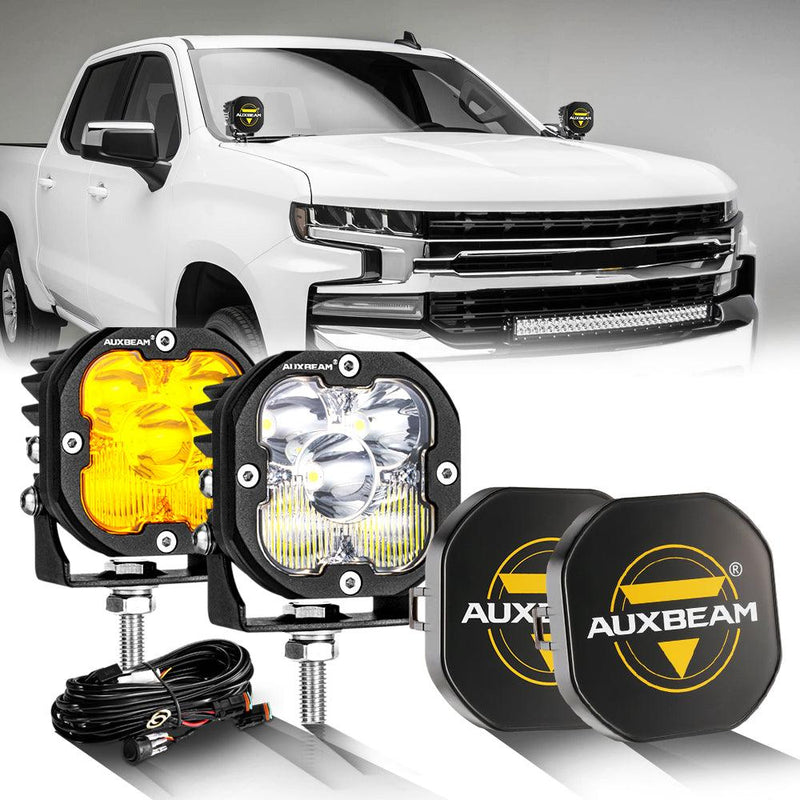 Load image into Gallery viewer, 3 Inch 80W 9600LM LED Pods Lights White&Amber for CHEVROLET