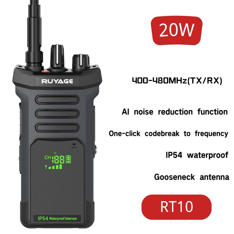 Load image into Gallery viewer, Ruyage RT10 20W UHF Analog Long Range Two Way Radio Walkie Talkie