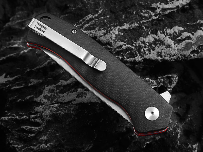 Load image into Gallery viewer, The Pathfinder Folding Pocket Knife Giftset for Men and Women (Silver and Red)
