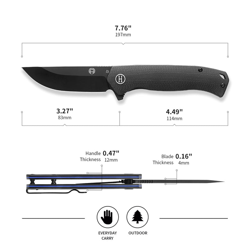 Load image into Gallery viewer, The Pathfinder Folding Pocket Knife Giftset for Men and Women (Black and Blue)