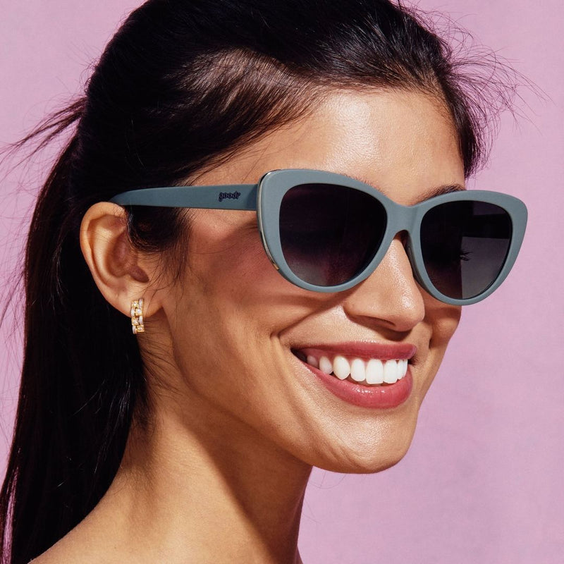 Load image into Gallery viewer, "Not Gray, Diet Black" Glam G Polarized Sunglasses