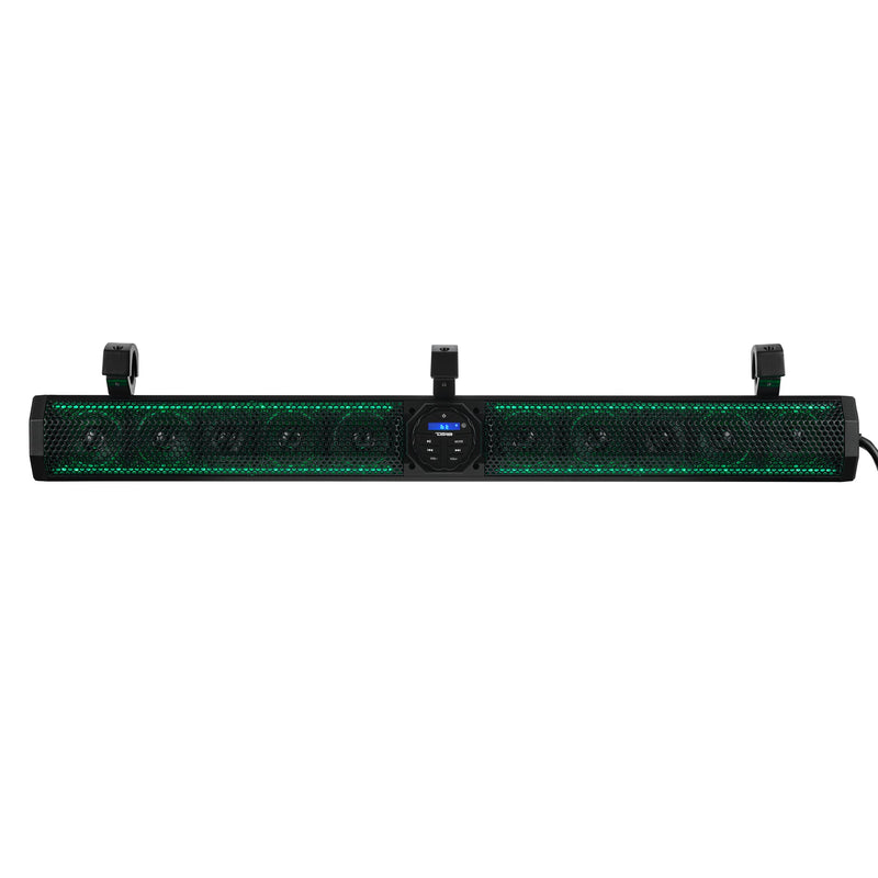 Load image into Gallery viewer, 37" Marine Amplified Soundbar with Bluetooth USB & RGB Lighting 10 Speakers 1200 Watts