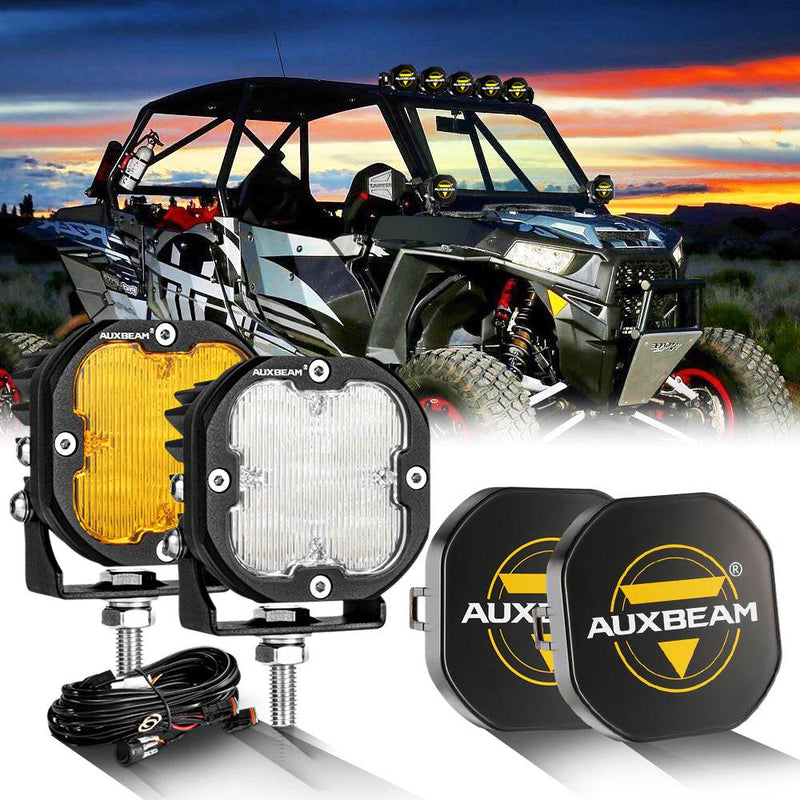 Load image into Gallery viewer, 3 Inch 80W 9600LM LED Pods Lights White&Amber for ATV UTV SIDE BY SIDE 4X4