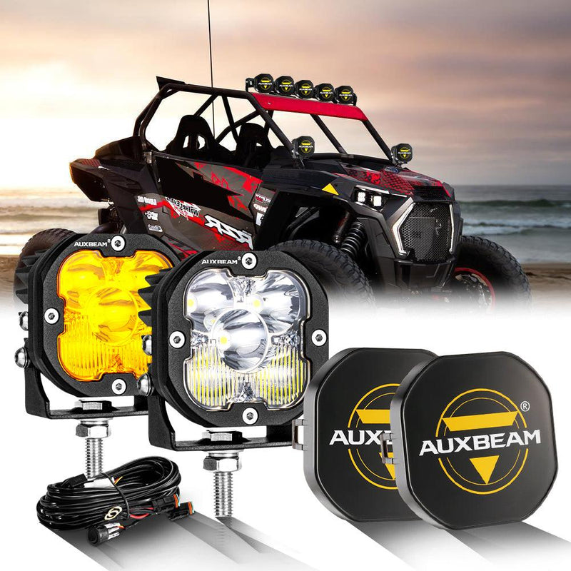 Load image into Gallery viewer, 3 Inch 80W 9600LM LED Pods Lights White&Amber for ATV UTV SIDE BY SIDE 4X4