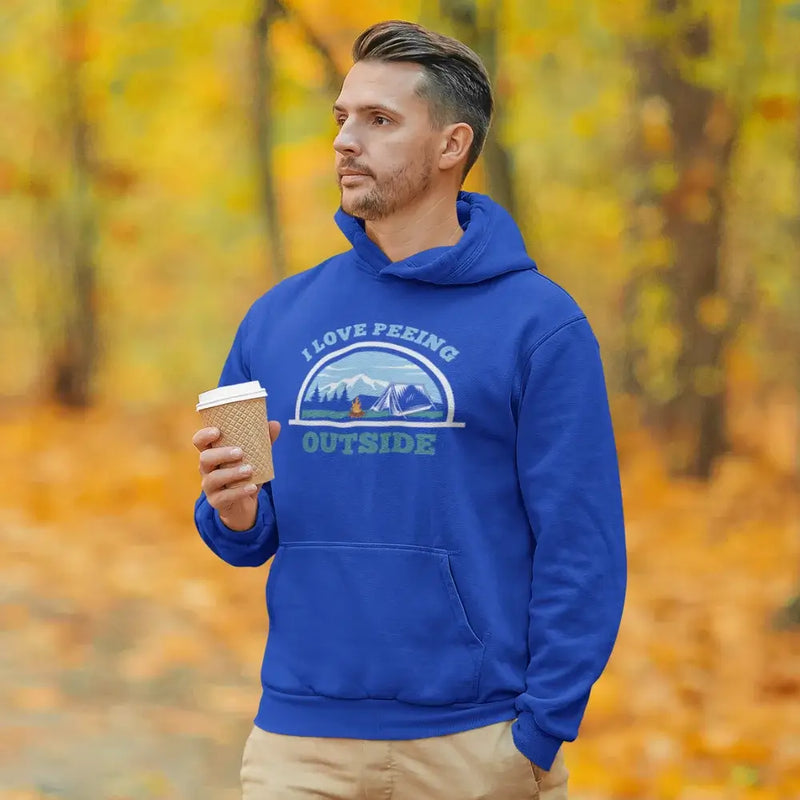 Load image into Gallery viewer, I Love Peeing Outside Men Adult Fleece Hoodie