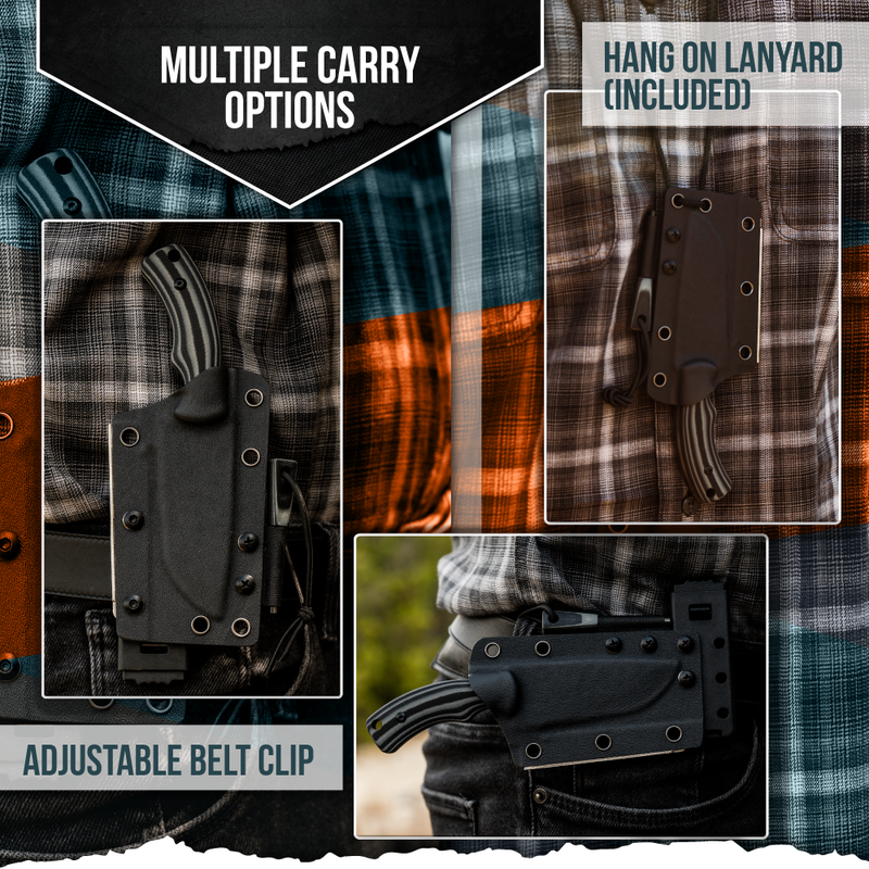 Load image into Gallery viewer, The Baby Tracker D2 Steel Bushcraft Survival Neck Knife Gift Set (Black and Gray)