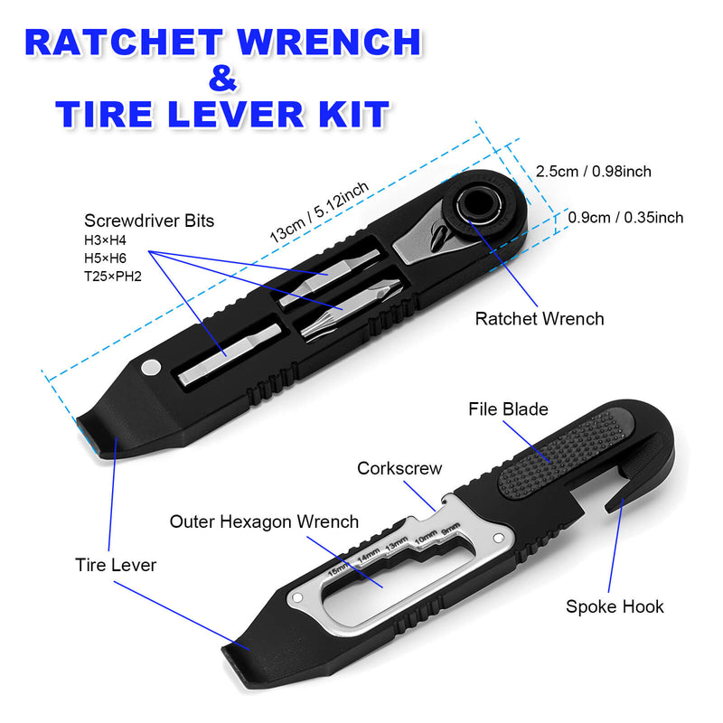 Load image into Gallery viewer, 14 IN 1 Bike Tire Repair Kit - Wrench/Lever/Screwdriver/Corkscrew/File Blade