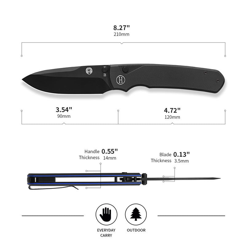 Load image into Gallery viewer, The Loyalist Folding Pocket Knife Giftset for Men and Women (Black and Blue)