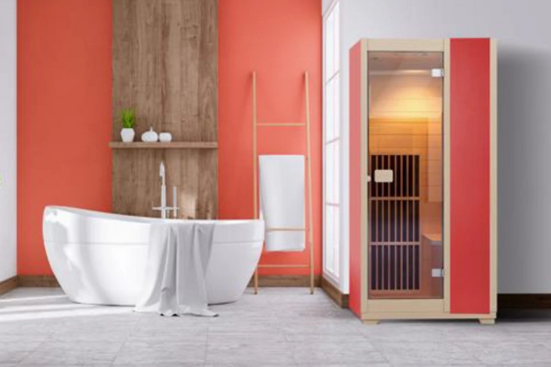 Load image into Gallery viewer, Blisspod | Vienna | Far Infrared Sauna | Canadian Hemlock Very Low EMF | 72.8"H x 35.4"W x 25.6"D | 1 Person