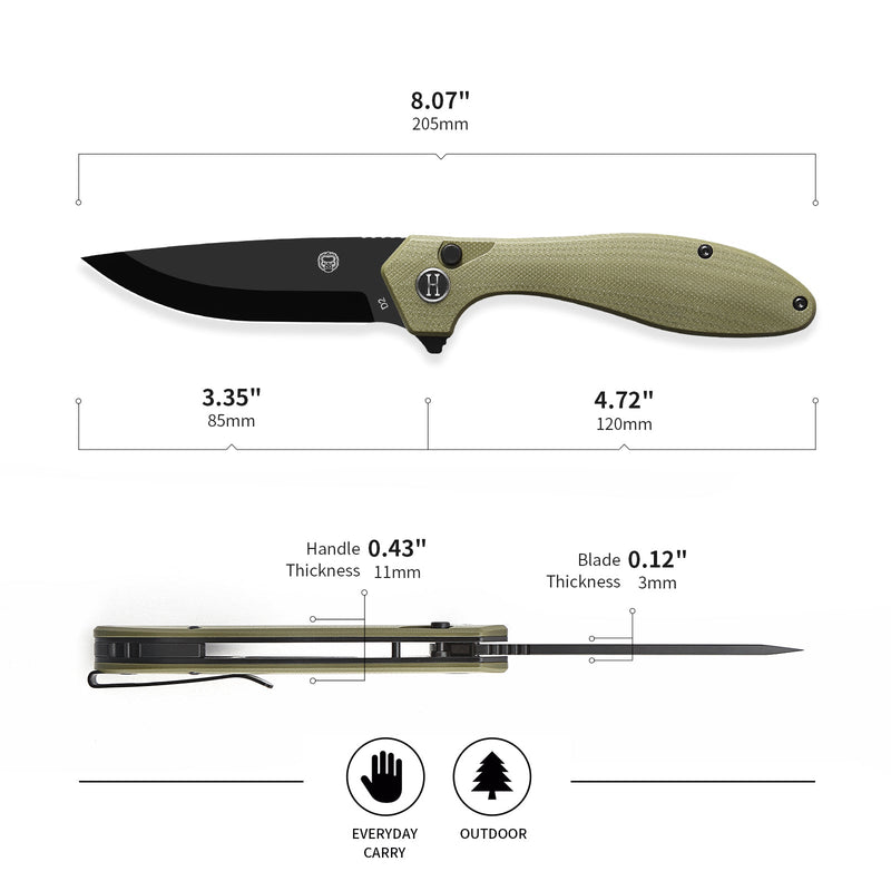 Load image into Gallery viewer, The Vector Folding Pocket Knife Giftset for Men and Women (Green and Black)