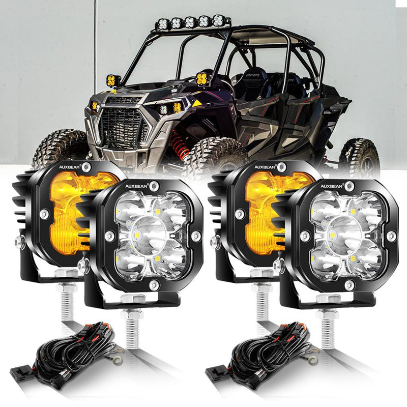 Load image into Gallery viewer, 3 Inch 80W 9600LM LED Pods Lights White&Amber for ATV UTV SIDE BY SIDE 4X4