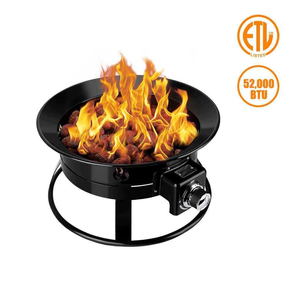 Camplux Outdoor Propane Fire Pit with Cover and Carry Kit, Auto-Ignition - Skoutley Outdoors LLC