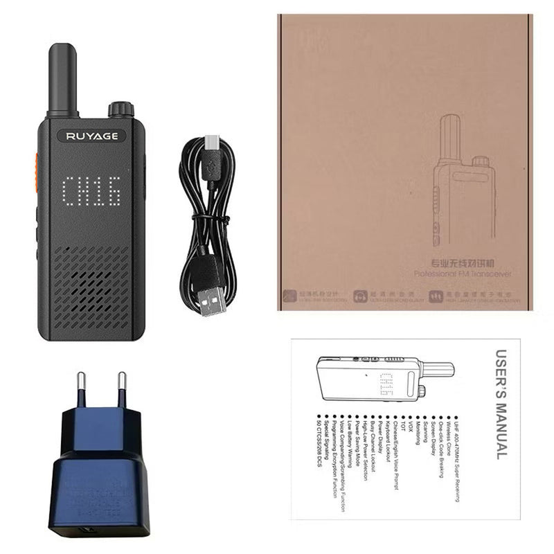 Load image into Gallery viewer, Ruyage RY18 UHF Analog Long Range Two Way Radio Ultra-thin Walkie Talkie