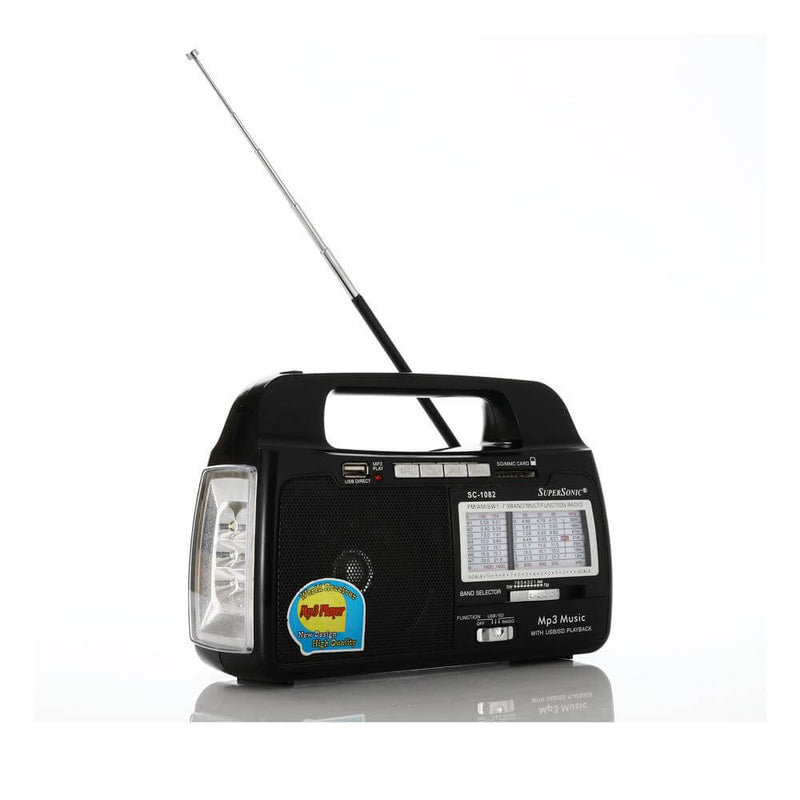 Load image into Gallery viewer, Supersonic 9 Band AM/FM/SW1-7 Portable Radio with Built-In Torch Light