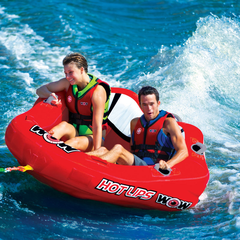 Load image into Gallery viewer, WOW Sports Hot Lips 2 Person Towable Water Tube For Pool and Lake