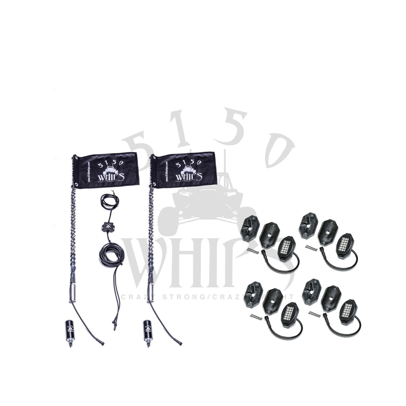 Load image into Gallery viewer, 187 Whips and Rock Light Combo Kit