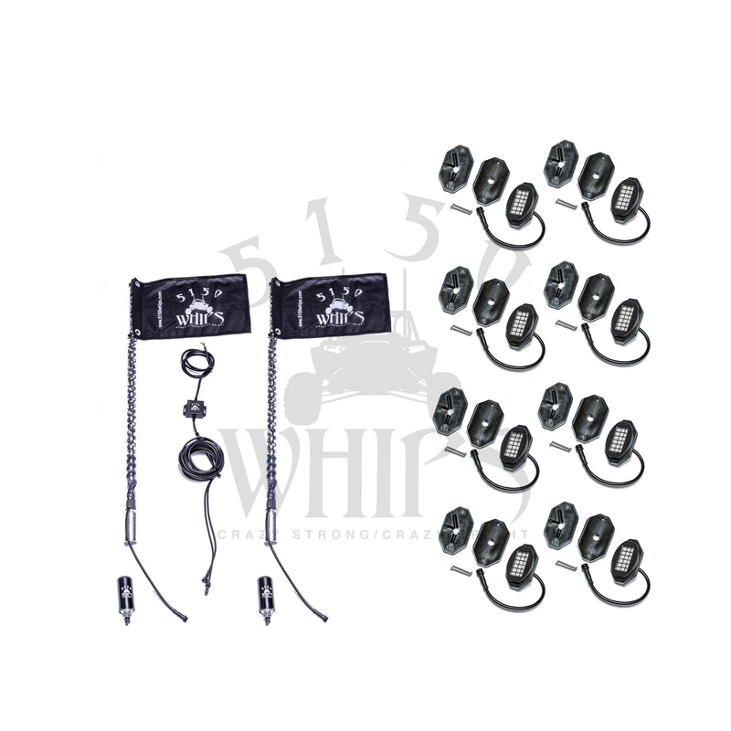 Load image into Gallery viewer, 187 Whips and Rock Light Combo Kit