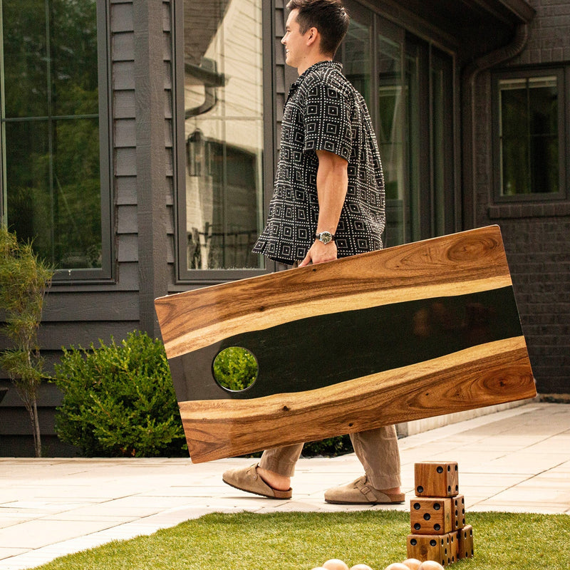 Load image into Gallery viewer, Studio Series Live Edge Resin 2x4 Cornhole Boards | River Collection