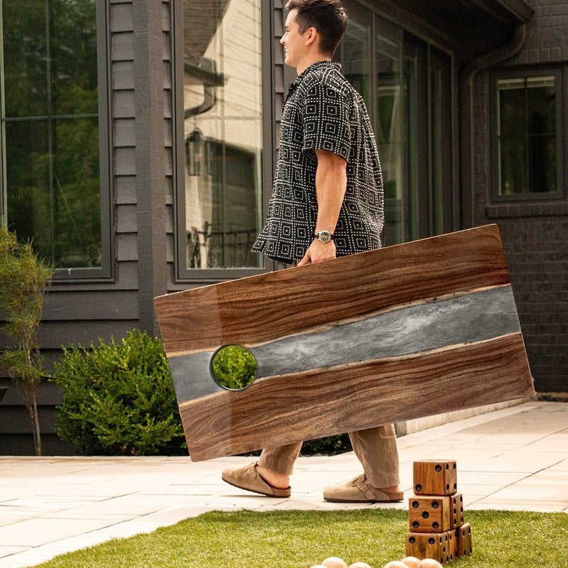 Load image into Gallery viewer, Studio Series Live Edge Resin 2x4 Cornhole Boards | River Collection