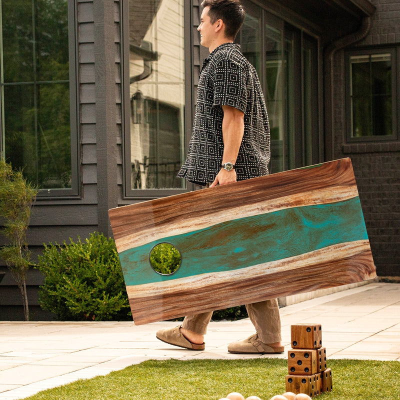 Load image into Gallery viewer, Studio Series Live Edge Resin 2x4 Cornhole Boards | River Collection