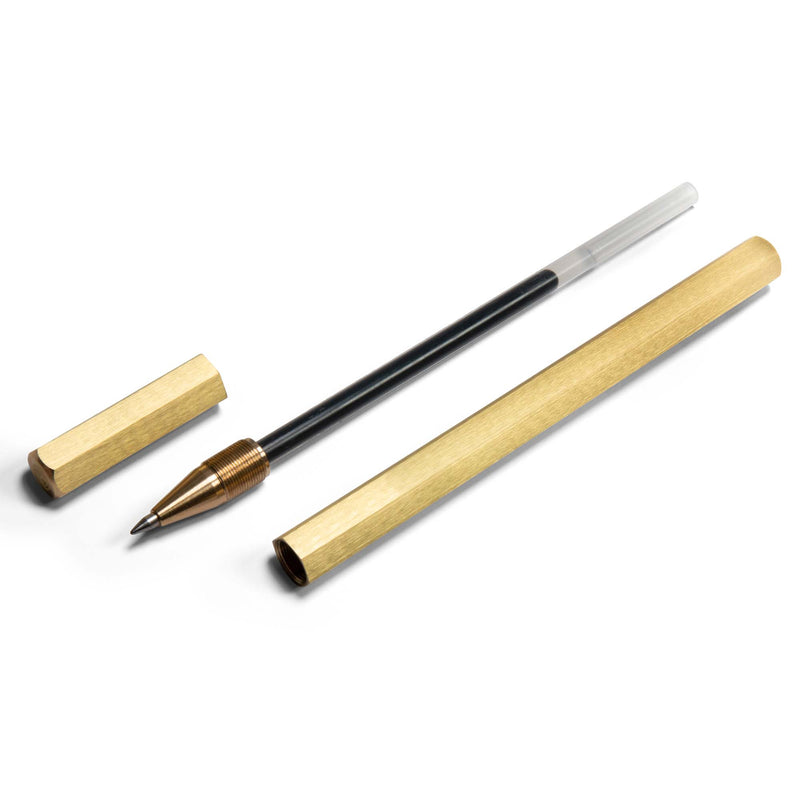 Load image into Gallery viewer, 2nd Amen EDC Pen Solid Brass Roller Ball Black Gel Ink Pen