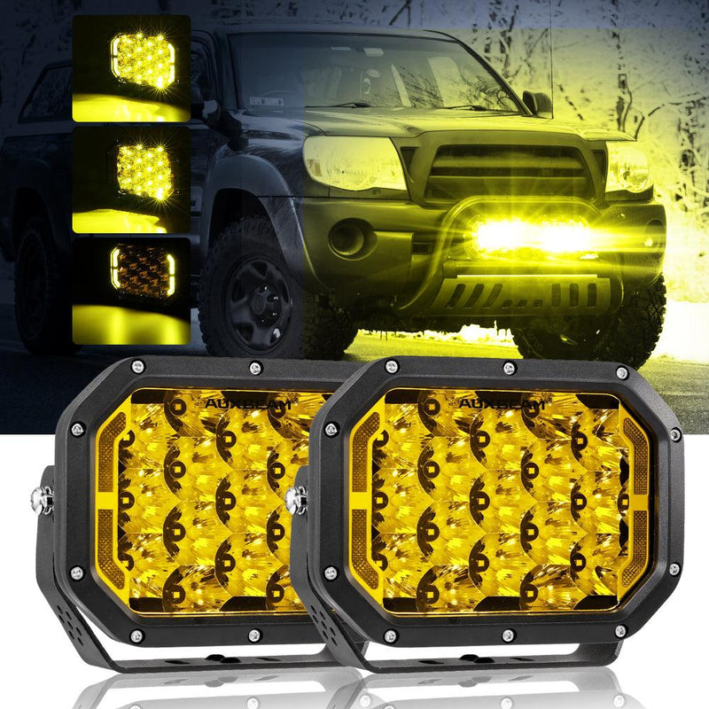 Load image into Gallery viewer, 7x5 Inch Rectangle LED Pods Amber Spot Driving Lights with DRL