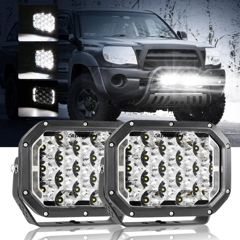 Load image into Gallery viewer, 7x5 Inch Rectangle LED Pods White Spot Driving Lights with DRL