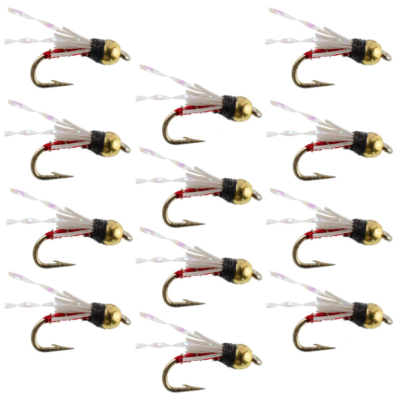 Load image into Gallery viewer, Beadhead Red 3 Dollar Dip Serendipity Nymph - 1 Dozen Flies Size 18