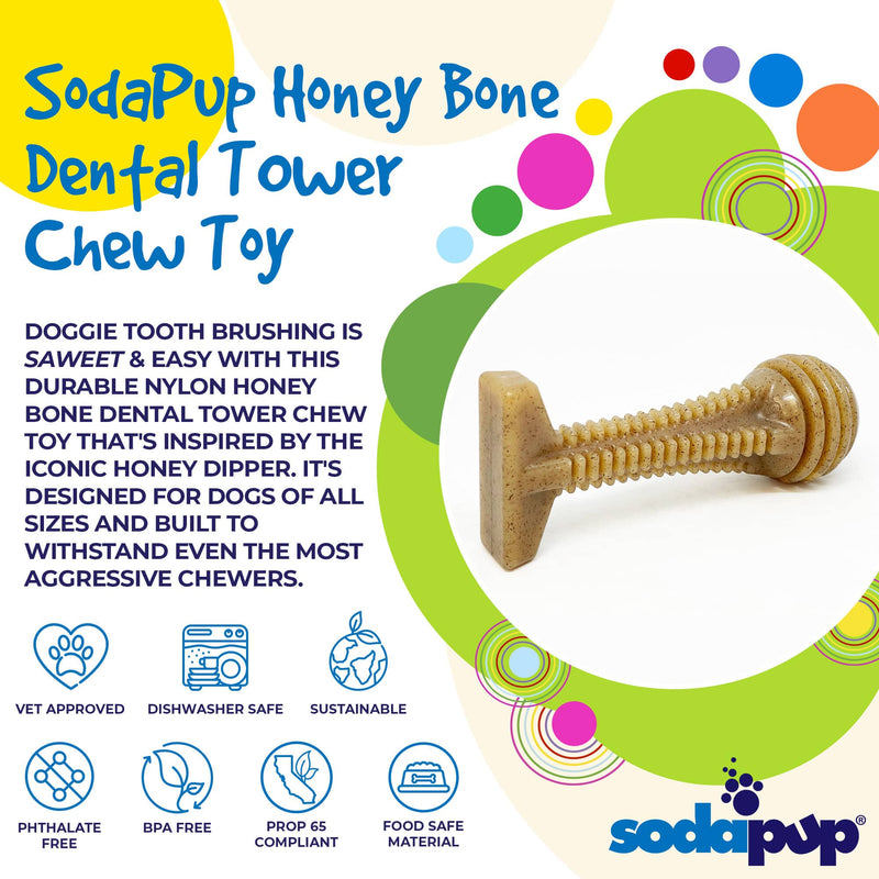 Load image into Gallery viewer, Honey Bone Dental Tower Nylon Chew Toy for Aggressive Chewers | USA Made