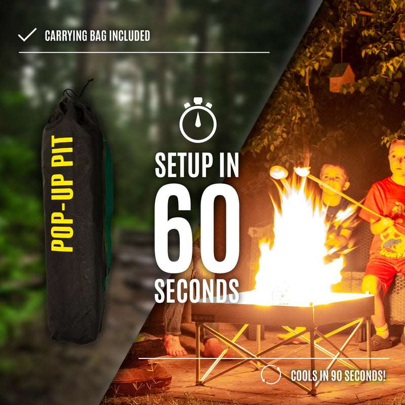 Load image into Gallery viewer, Fireside Outdoor Pop-Up Fire Pit & Heat Shield Bundle