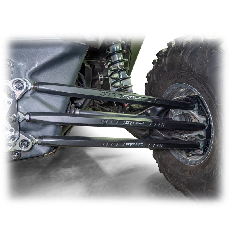 Load image into Gallery viewer, Installed barrel radius rod kit under rear control arm of Maverick X3