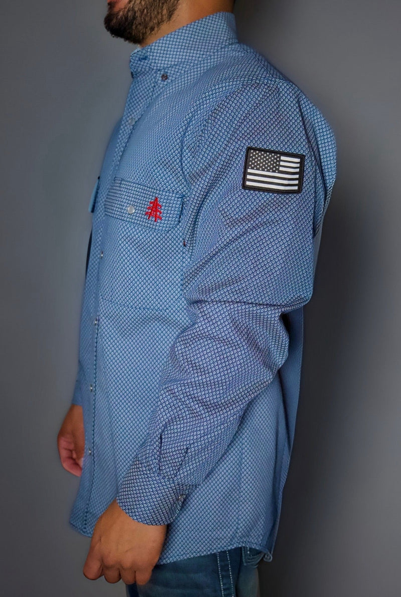 Load image into Gallery viewer, FR Pearl Snap Work Shirt - Conqueror Navy