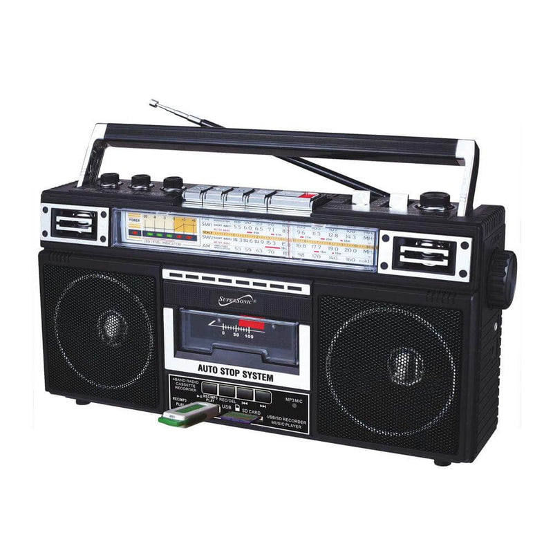 Load image into Gallery viewer, Supersonic 4 Band Bluetooth Radio & Cassette Player + Cassette To Mp3 Converter