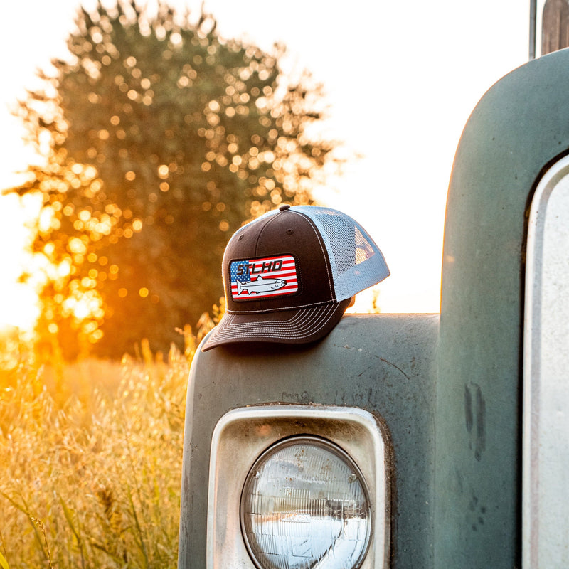Load image into Gallery viewer, STLHD Nation Black/White Trucker Snapback Hat