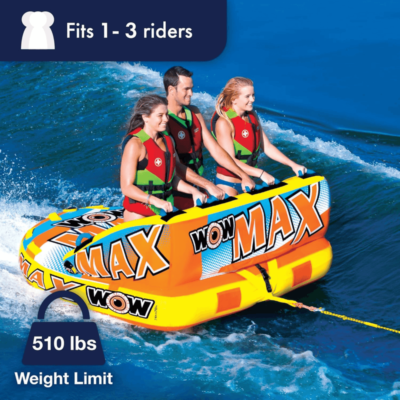Load image into Gallery viewer, WOW Watersports Max Inflatable Towable Deck Tube for up to 3 Riders