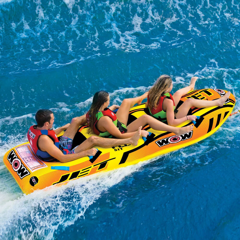 Load image into Gallery viewer, WOW Sports Jet Boat 3 Person Towable Water Tube For Pool and Lake (17-1030)